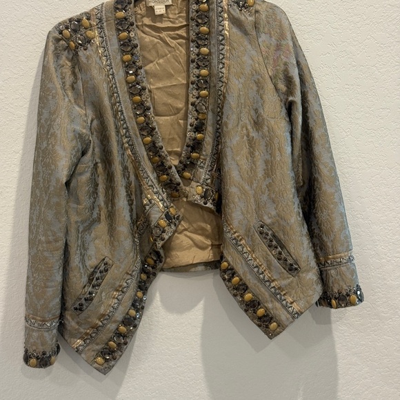 Monsoon Jackets & Blazers - Monsoon Gold and Silver beaded Embellished Blazer (UK 8)